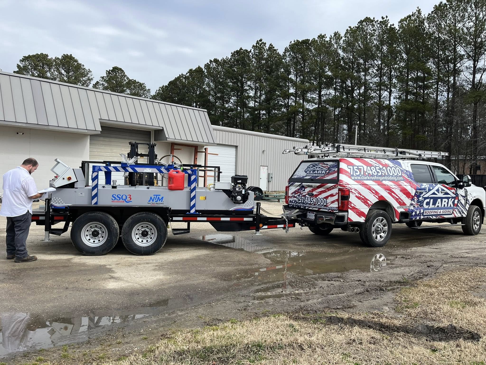 metal trailer and truck wrapped